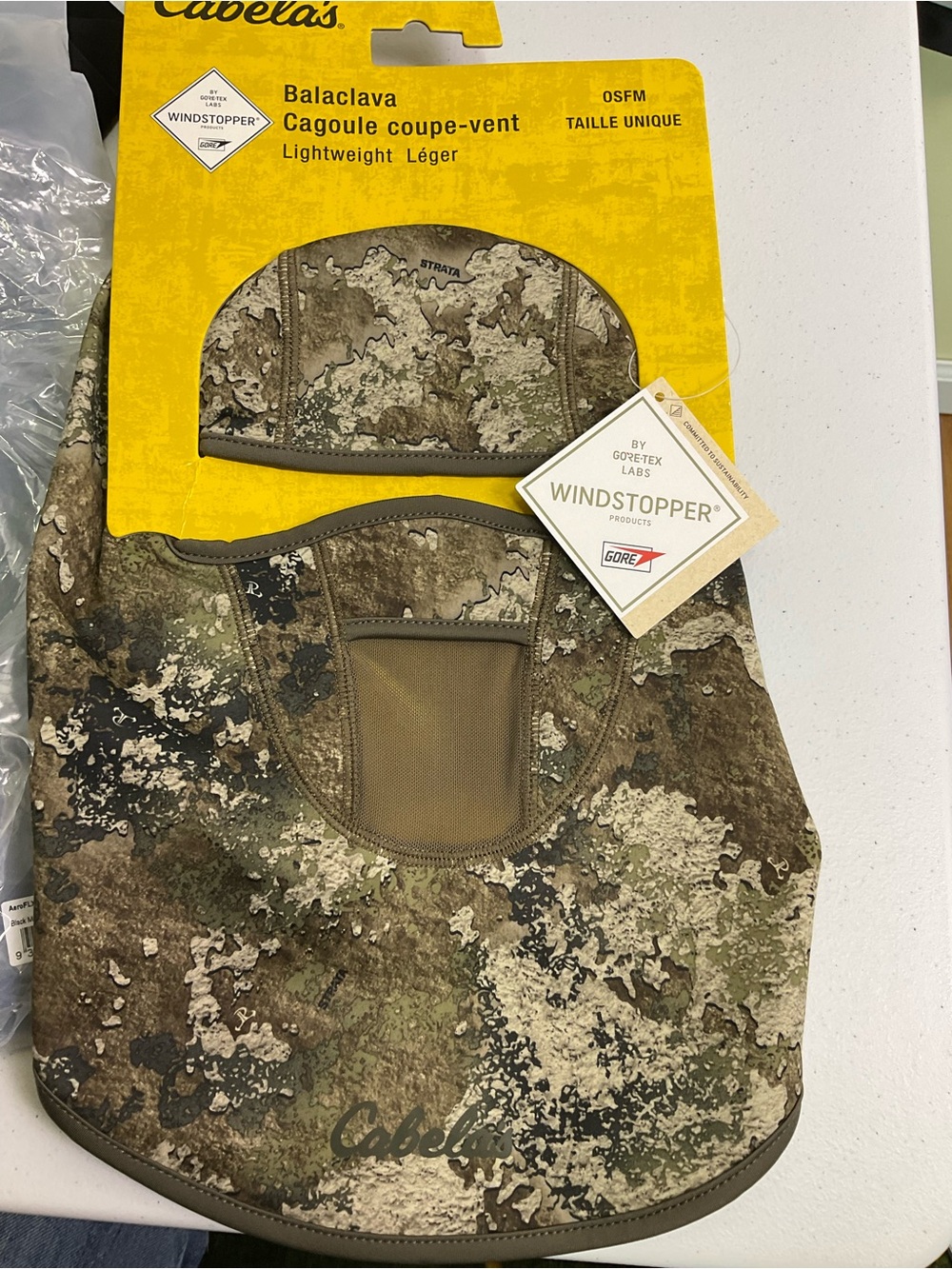 Cabela's Men's Windstopper Balaclava in Brown Green Camouflage